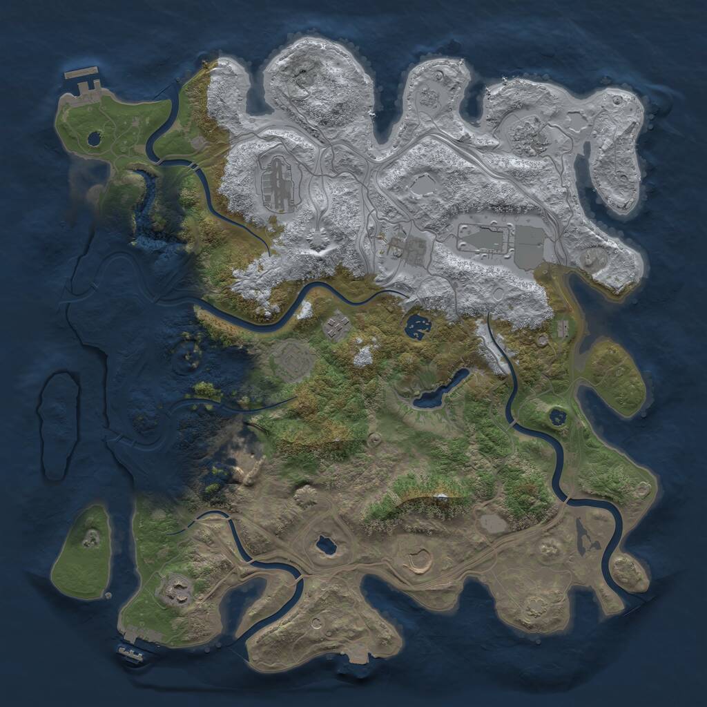 Rust Map: Procedural Map, Size: 4250, Seed: 144408098, 16 Monuments