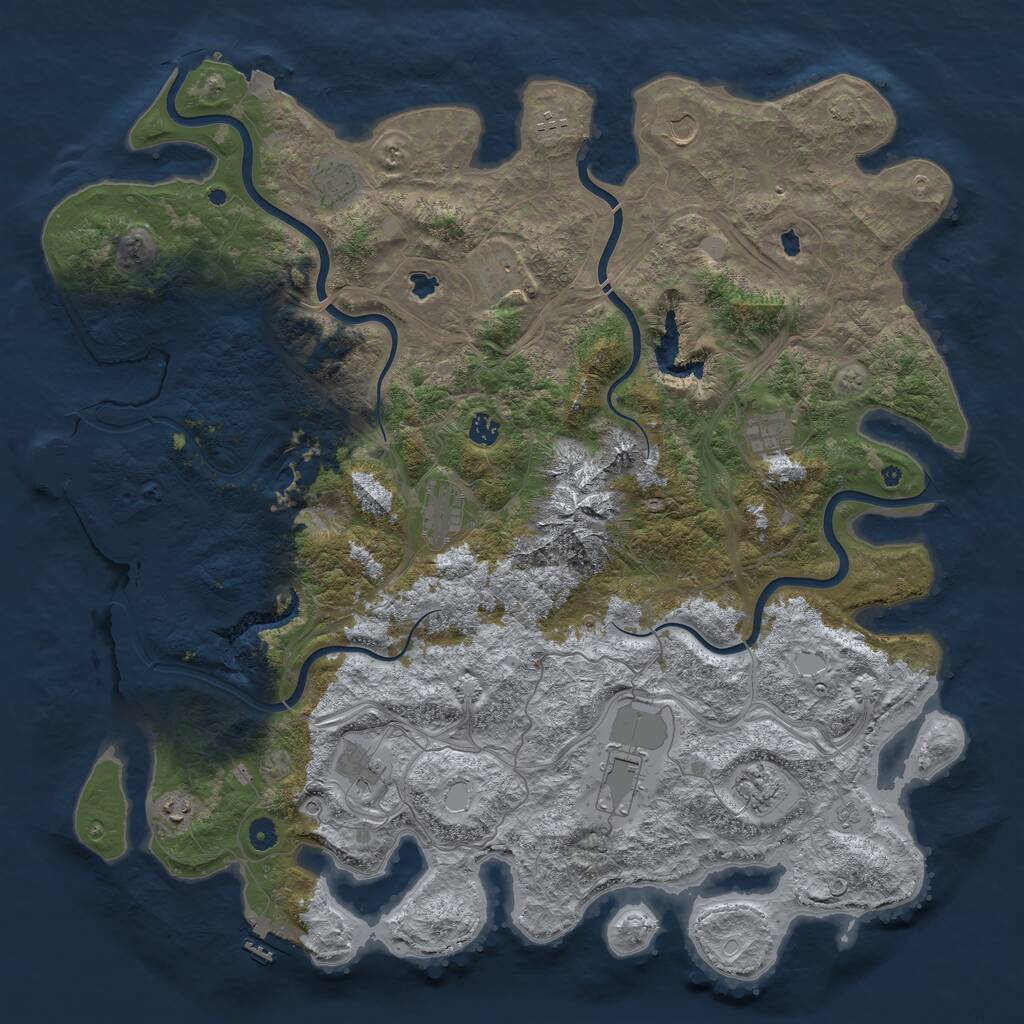 Rust Map: Procedural Map, Size: 5000, Seed: 522111409, 17 Monuments