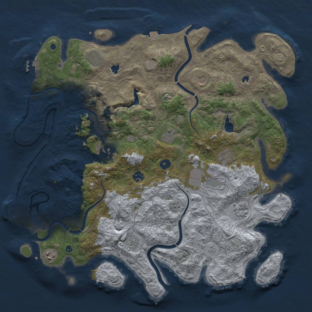 Rust Map: Procedural Map, Size: 4500, Seed: 1587942175, 17 Monuments