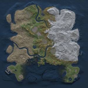 Thumbnail Rust Map: Procedural Map, Size: 3800, Seed: 1136775167, 17 Monuments