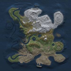 Thumbnail Rust Map: Procedural Map, Size: 3000, Seed: 951407141, 12 Monuments
