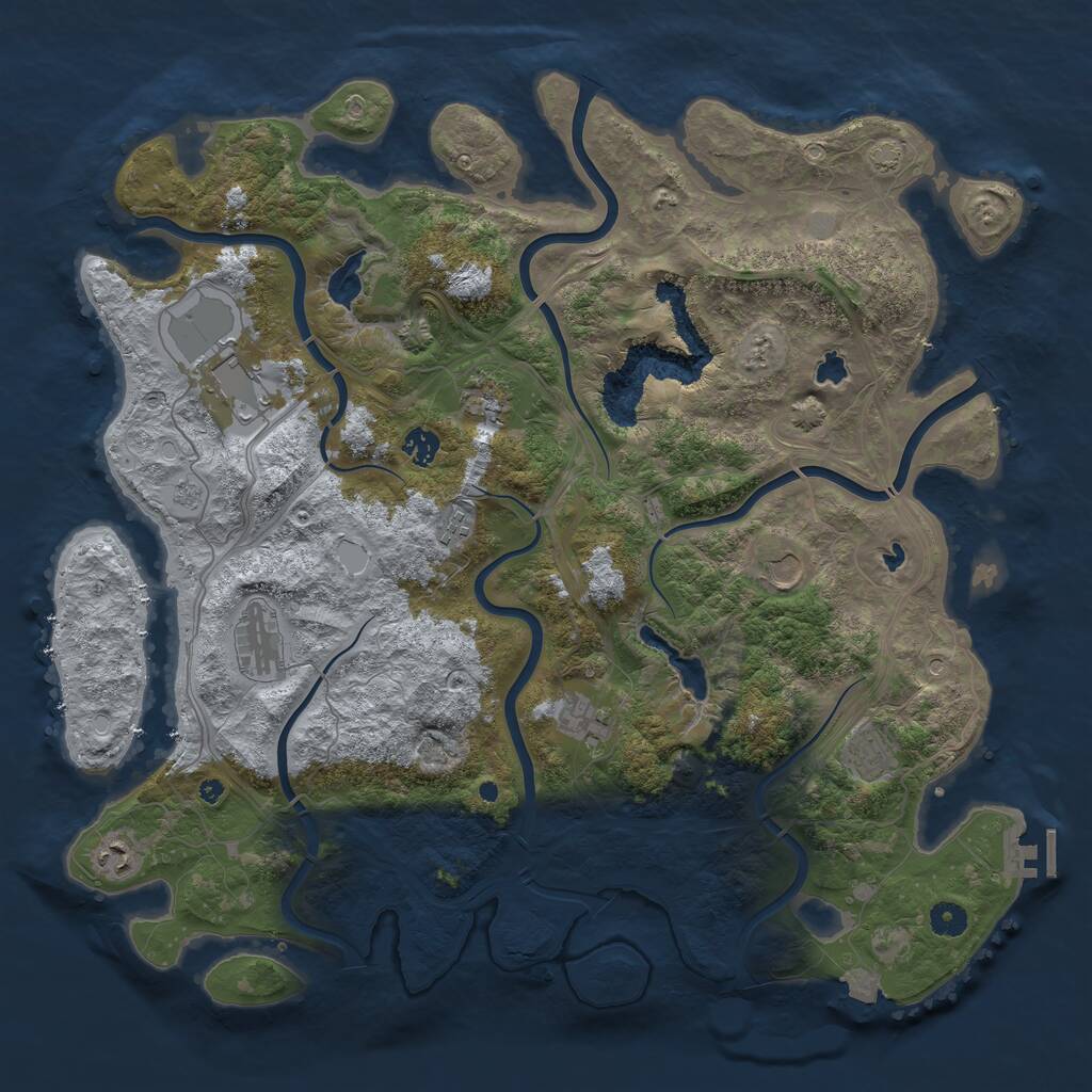 Rust Map: Procedural Map, Size: 4500, Seed: 695761403, 14 Monuments