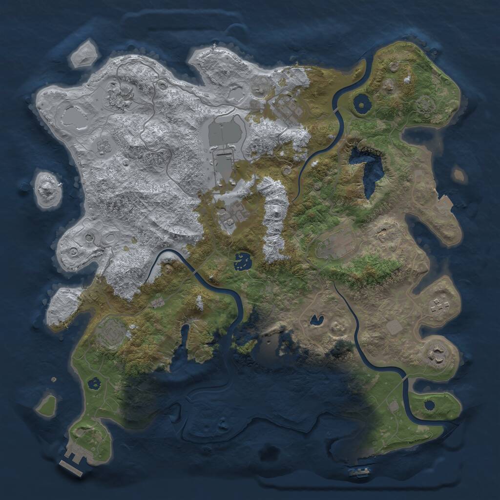 Rust Map: Procedural Map, Size: 4000, Seed: 70621681, 16 Monuments