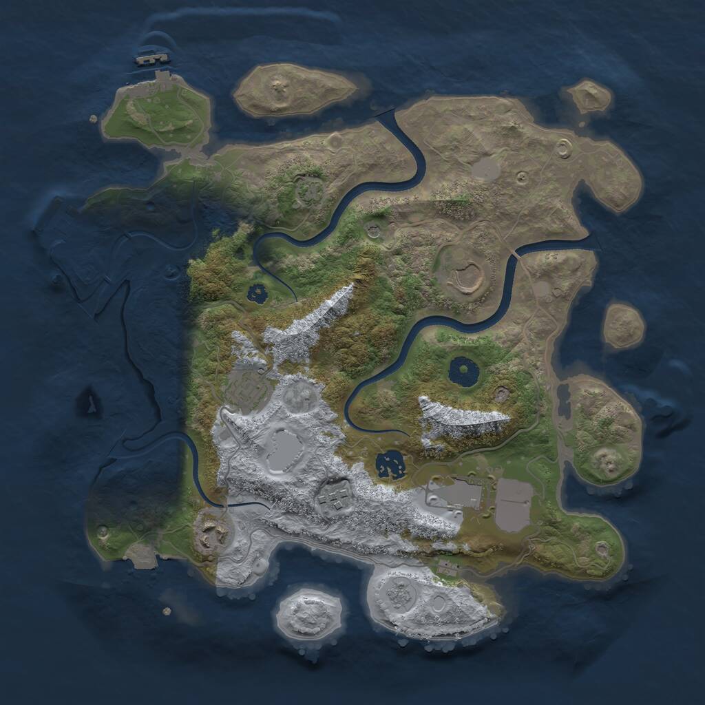 Rust Map: Procedural Map, Size: 3500, Seed: 1337541539, 12 Monuments