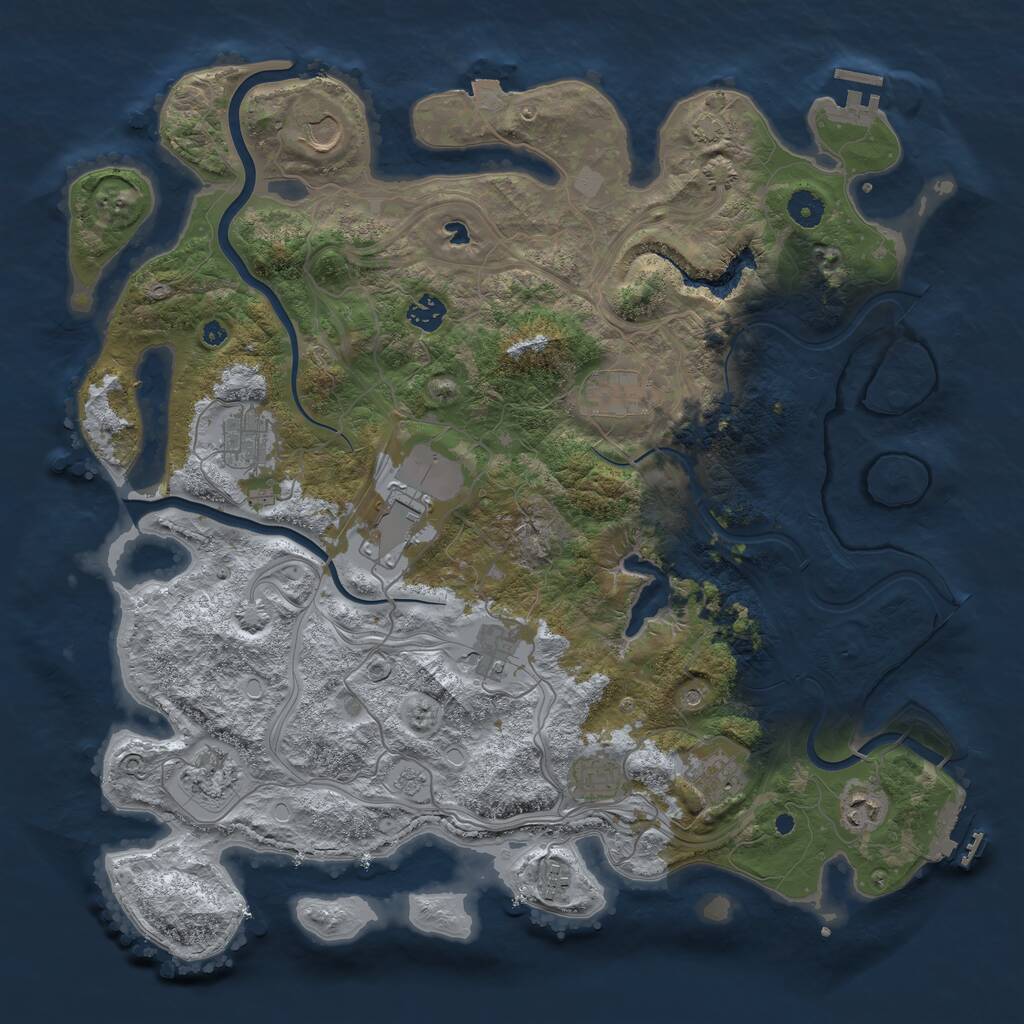 Rust Map: Procedural Map, Size: 4250, Seed: 651651310, 17 Monuments
