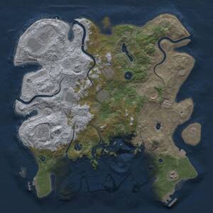 Thumbnail Rust Map: Procedural Map, Size: 4050, Seed: 12121348, 15 Monuments