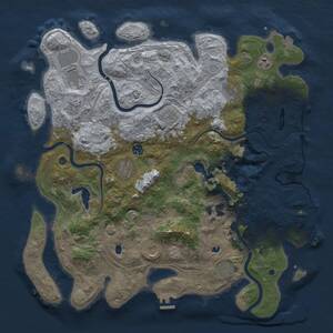 Thumbnail Rust Map: Procedural Map, Size: 4500, Seed: 2107217080, 17 Monuments