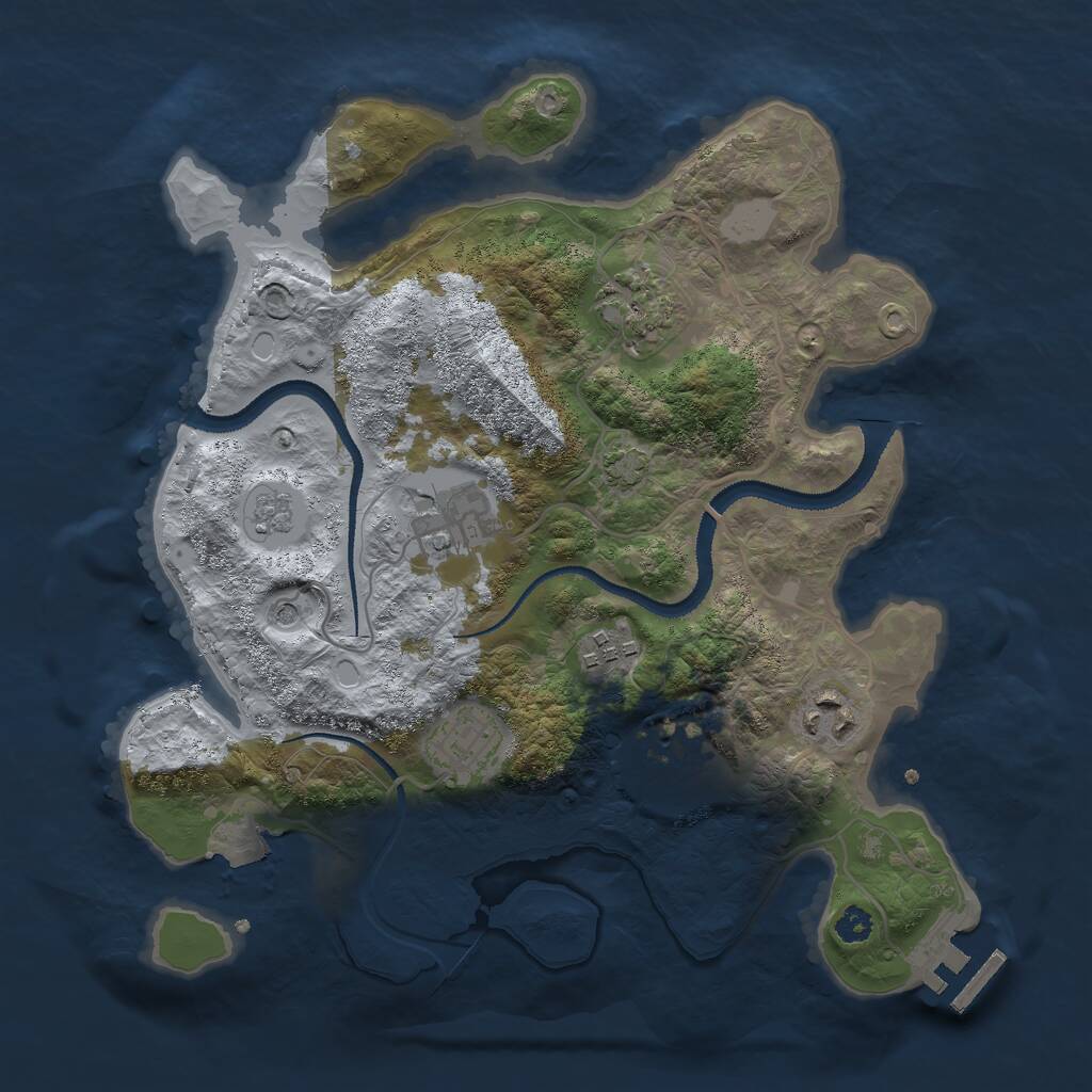 Rust Map: Procedural Map, Size: 3000, Seed: 2476541, 11 Monuments