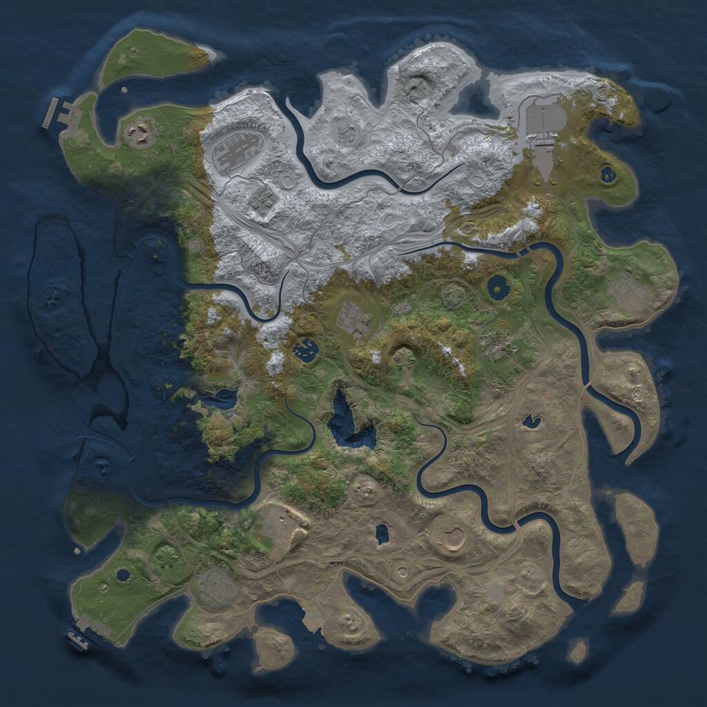 Rust Map: Procedural Map, Size: 4500, Seed: 1590683005, 17 Monuments