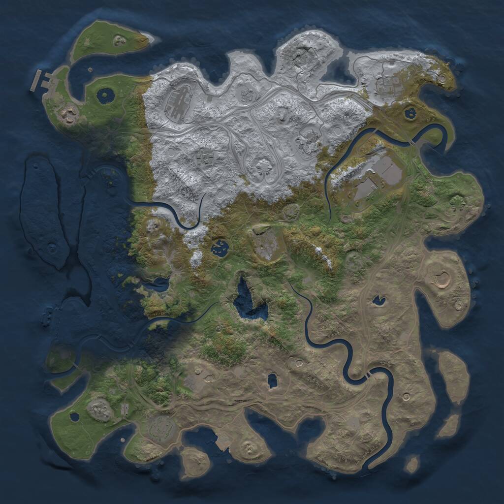 Rust Map: Procedural Map, Size: 4500, Seed: 1590683005, 17 Monuments