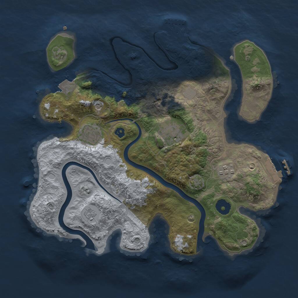 Rust Map: Procedural Map, Size: 3000, Seed: 1094, 9 Monuments