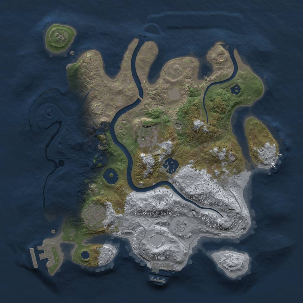 Rust Map: Procedural Map, Size: 3000, Seed: 532869, 10 Monuments