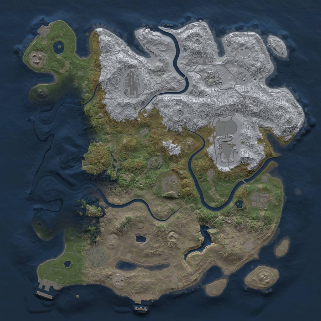 Rust Map: Procedural Map, Size: 4000, Seed: 152822540, 14 Monuments