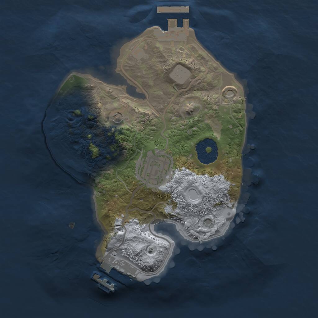 Rust Map: Procedural Map, Size: 2000, Seed: 1497356704, 5 Monuments