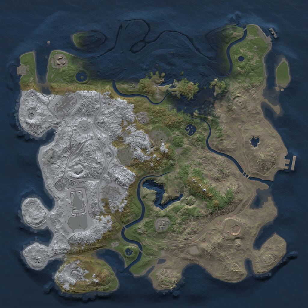 Rust Map: Procedural Map, Size: 4250, Seed: 1578476364, 17 Monuments
