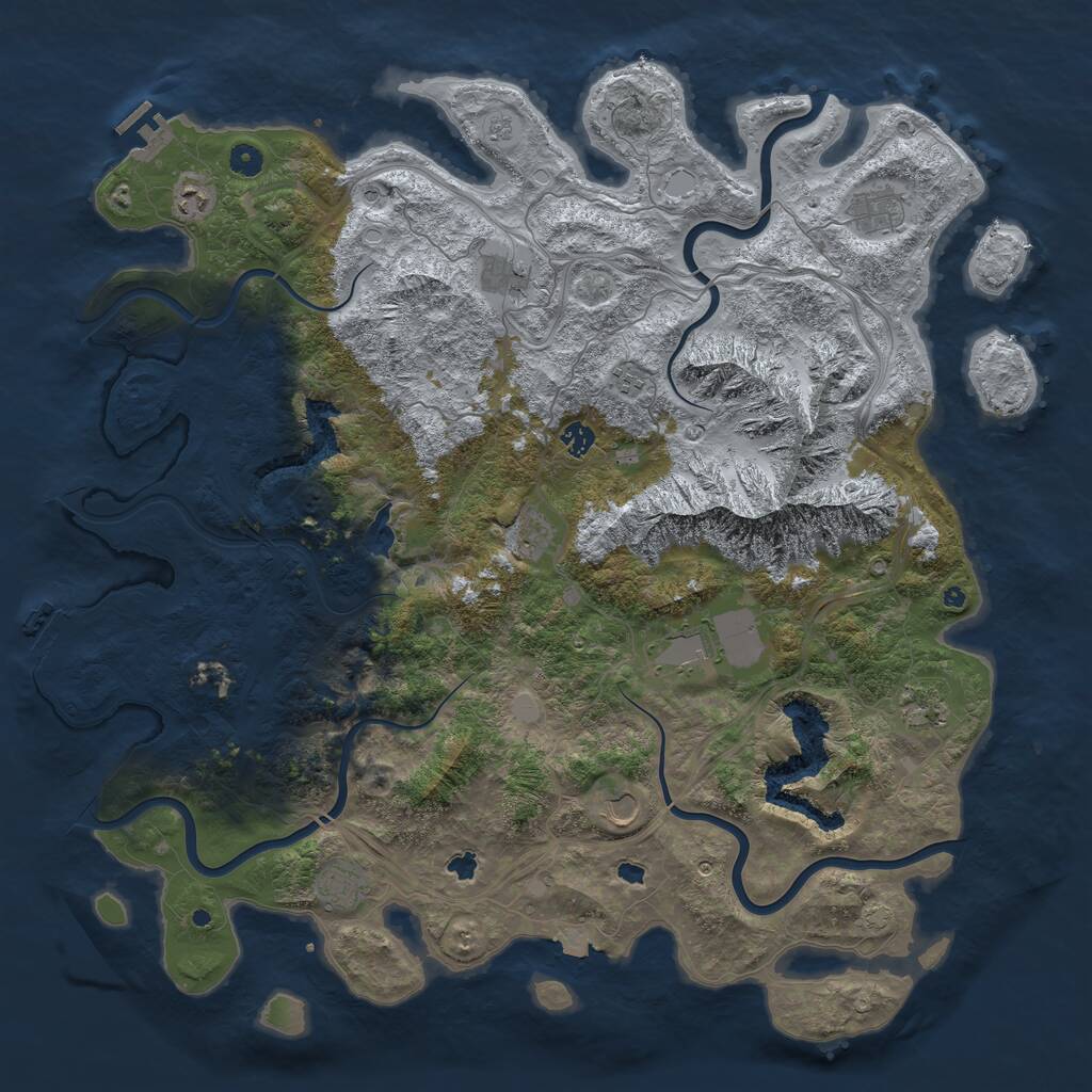 Rust Map: Procedural Map, Size: 5000, Seed: 197013634, 16 Monuments