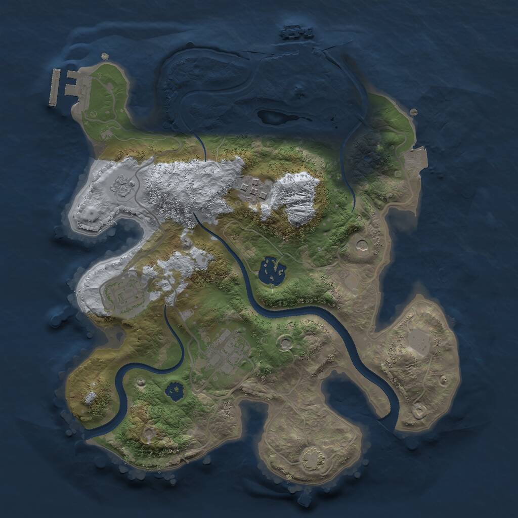 Rust Map: Procedural Map, Size: 2800, Seed: 25253087, 10 Monuments