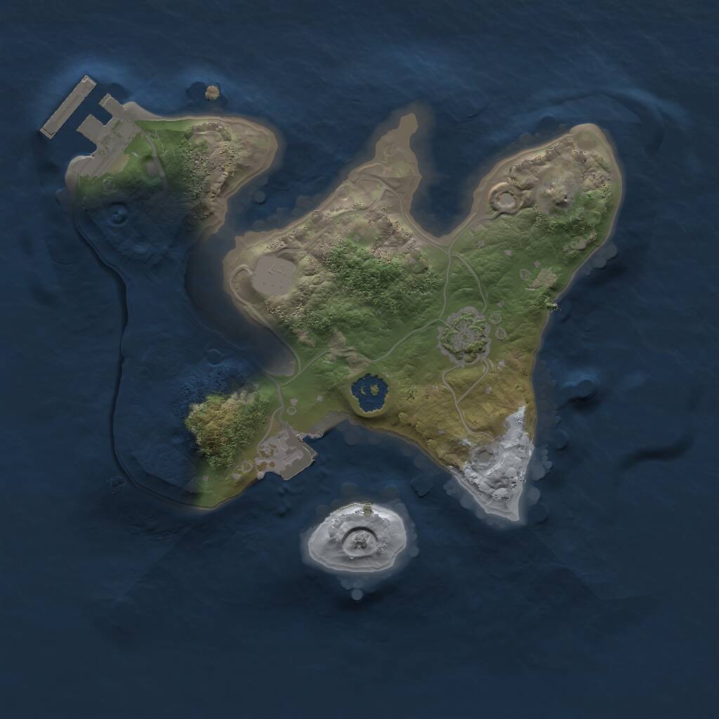 Rust Map: Procedural Map, Size: 2000, Seed: 1943887333, 3 Monuments