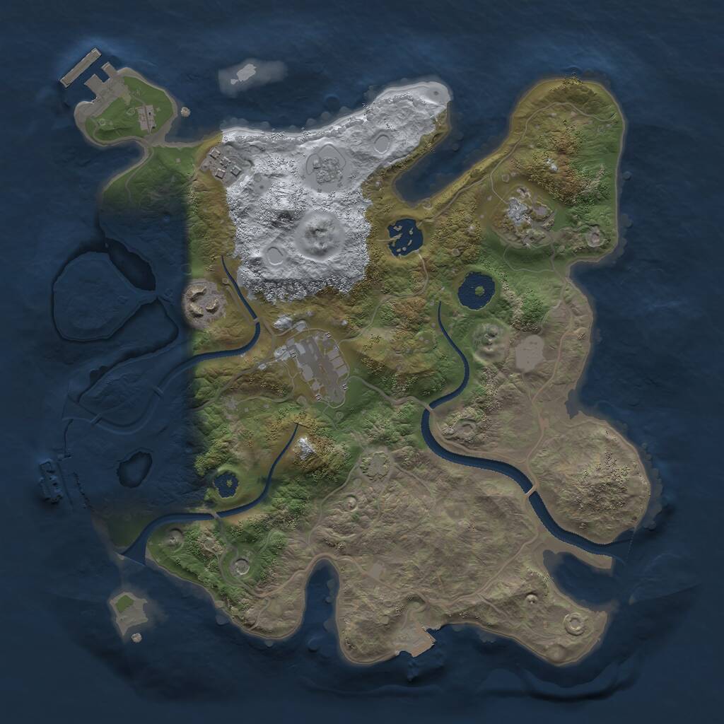 Rust Map: Procedural Map, Size: 3000, Seed: 863372064, 11 Monuments