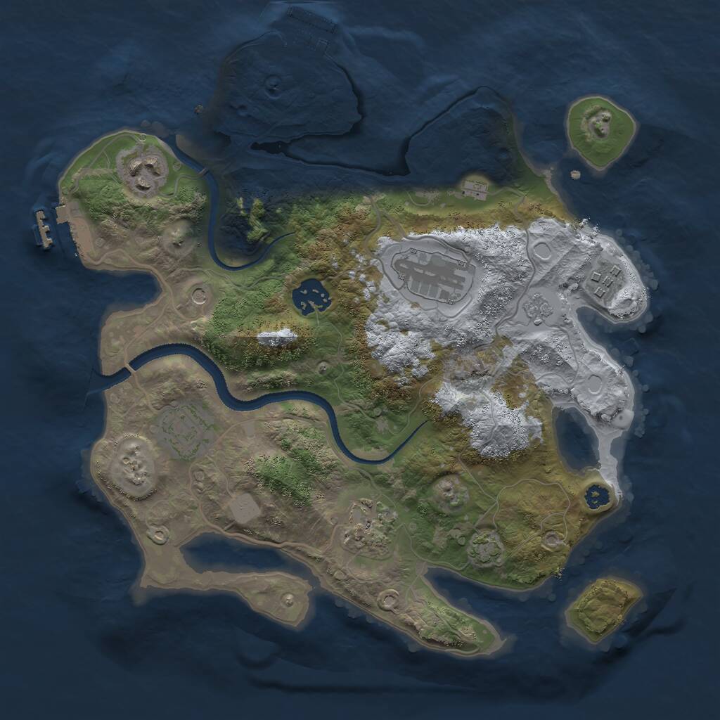 Rust Map: Procedural Map, Size: 3000, Seed: 193641739, 12 Monuments
