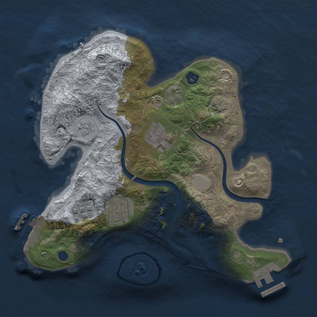 Rust Map: Procedural Map, Size: 2500, Seed: 415986132, 8 Monuments
