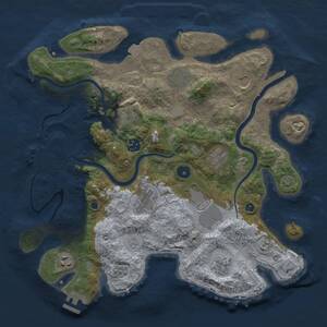 Thumbnail Rust Map: Procedural Map, Size: 3700, Seed: 632946, 16 Monuments