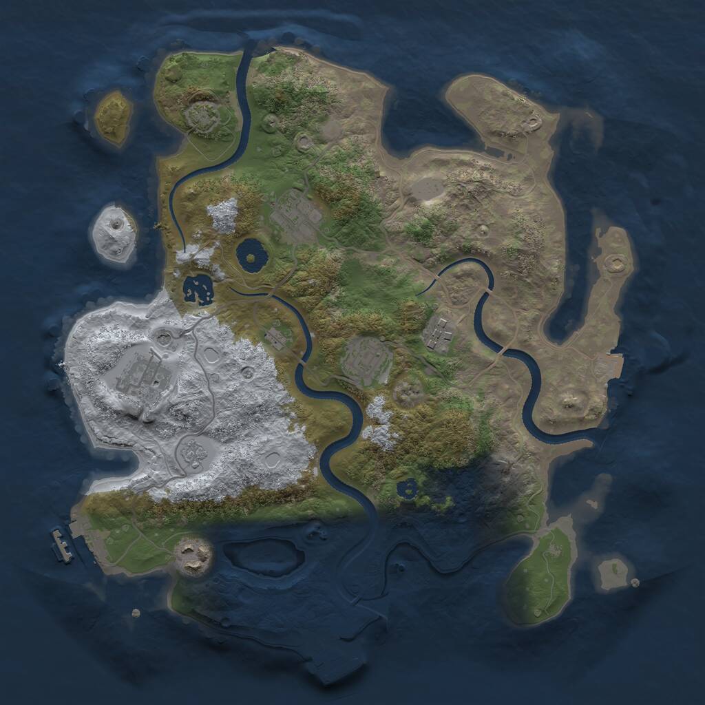 Rust Map: Procedural Map, Size: 3300, Seed: 1780538973, 12 Monuments