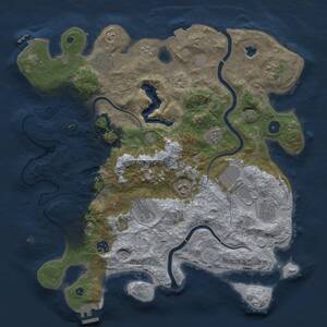 Thumbnail Rust Map: Procedural Map, Size: 4000, Seed: 308608233, 14 Monuments