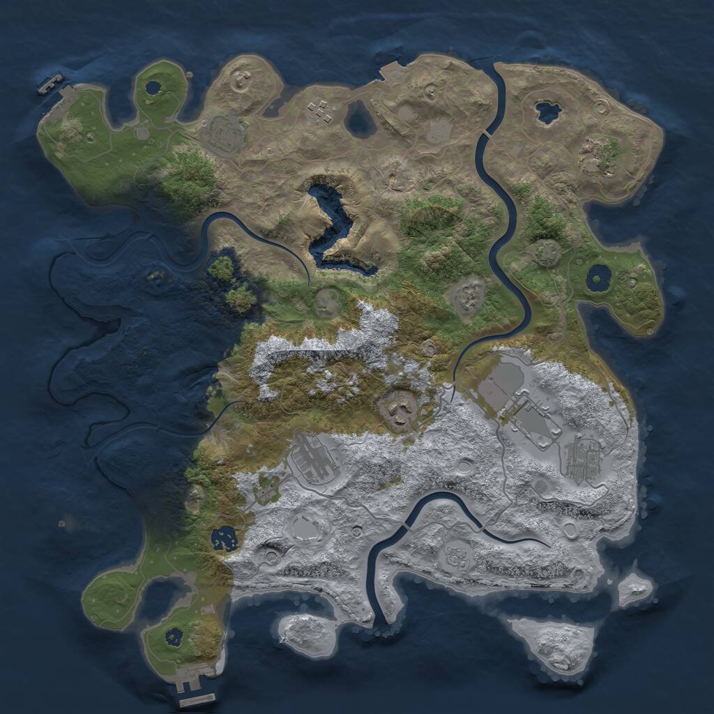 Rust Map: Procedural Map, Size: 4000, Seed: 308608233, 14 Monuments