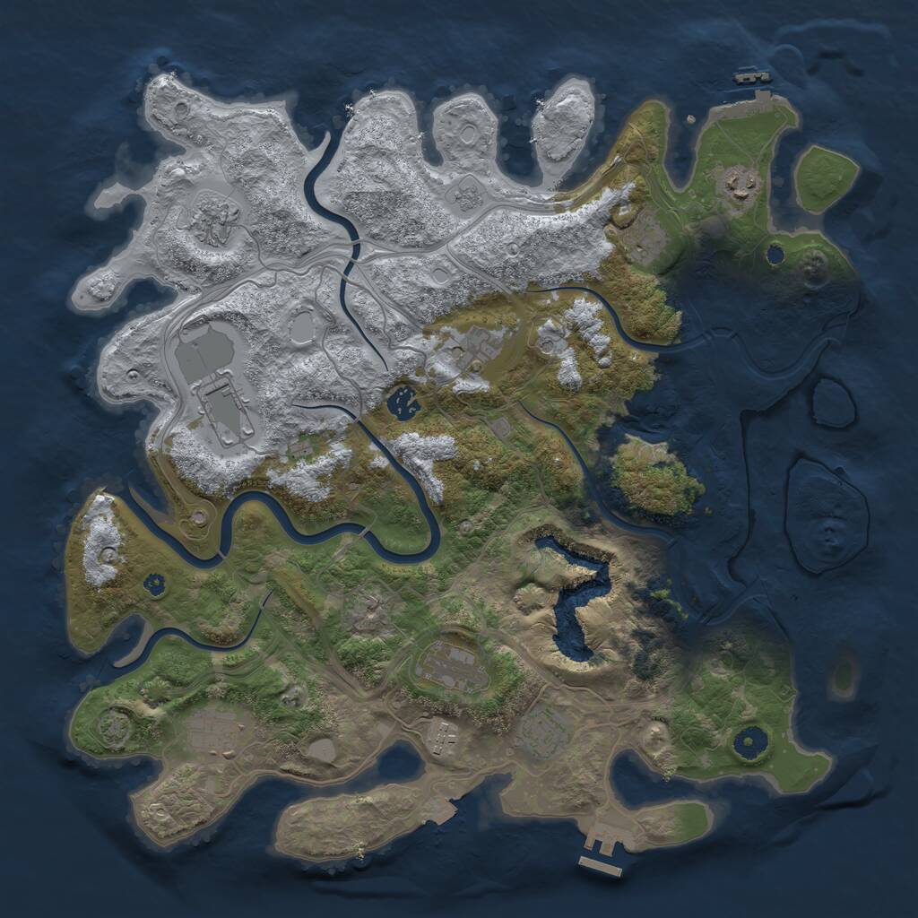 Rust Map: Procedural Map, Size: 4250, Seed: 1729094532, 16 Monuments