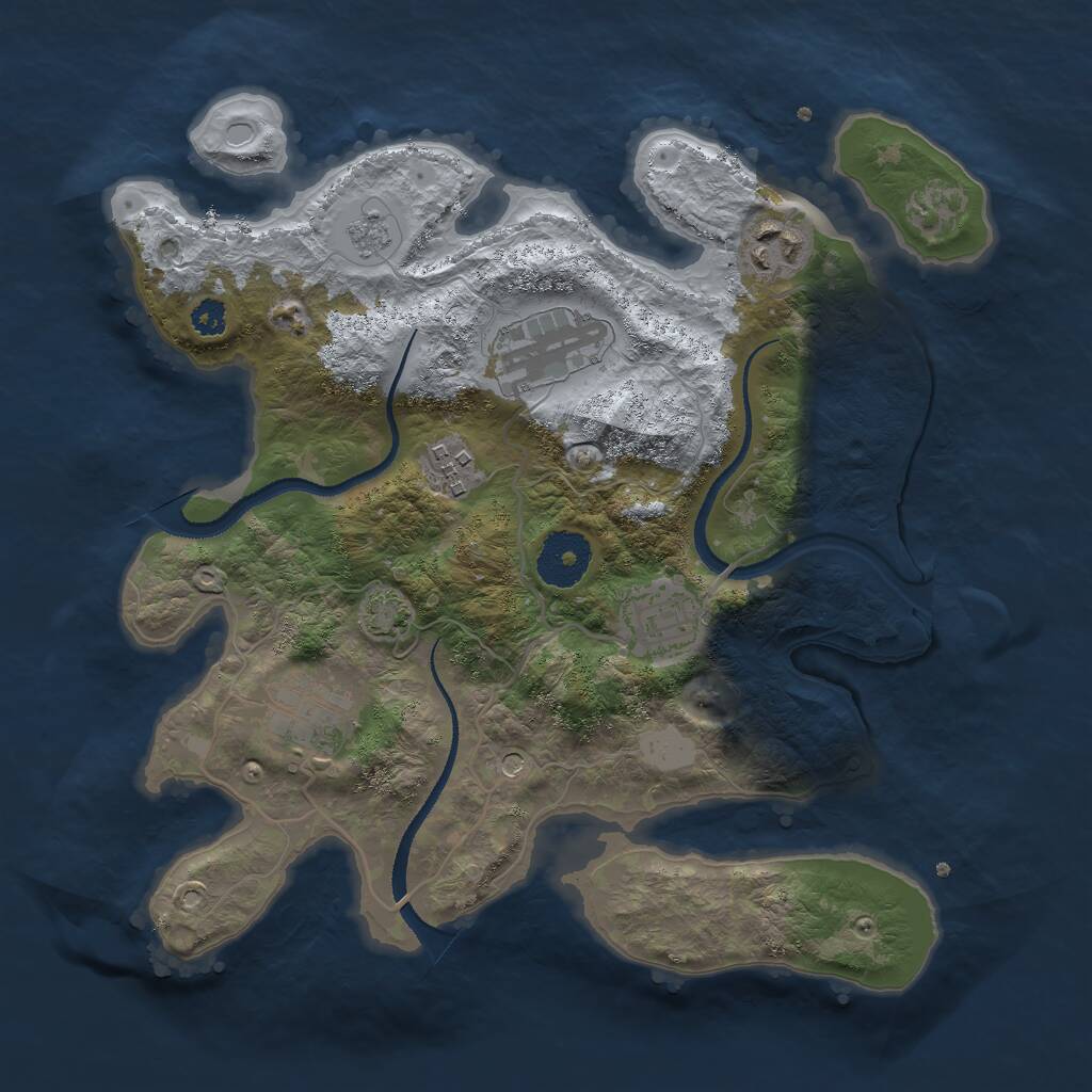 Rust Map: Procedural Map, Size: 3000, Seed: 1478280464, 9 Monuments