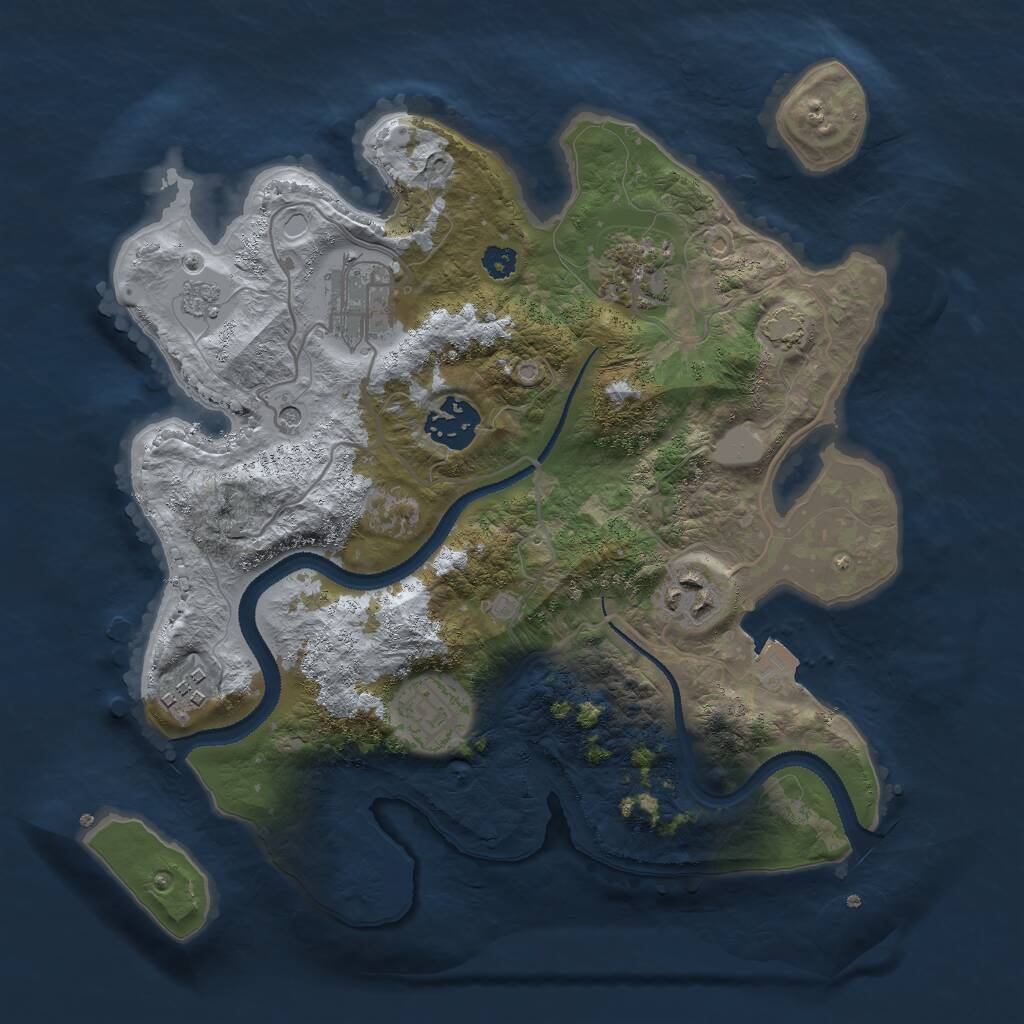 Rust Map: Procedural Map, Size: 3000, Seed: 5346483, 10 Monuments