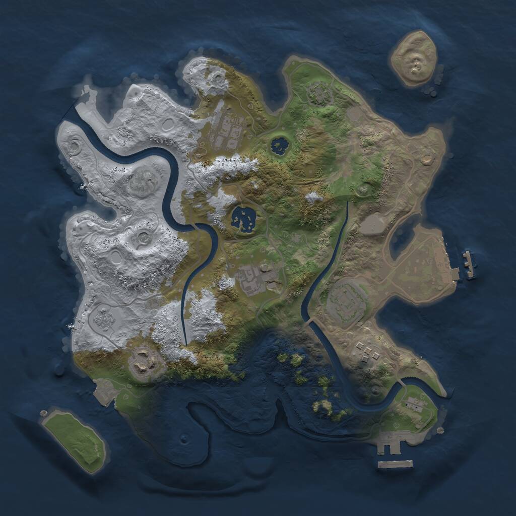 Rust Map: Procedural Map, Size: 3000, Seed: 5346483, 12 Monuments