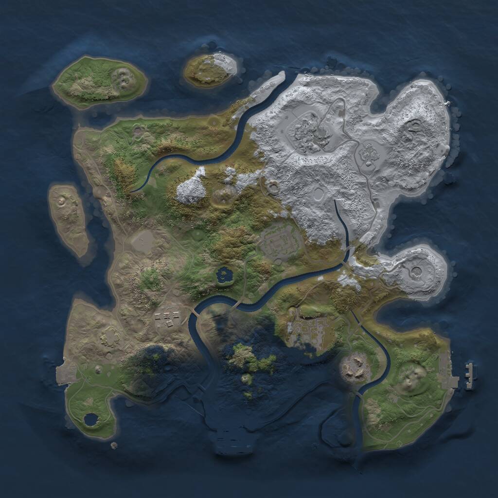 Rust Map: Procedural Map, Size: 3000, Seed: 7458, 11 Monuments