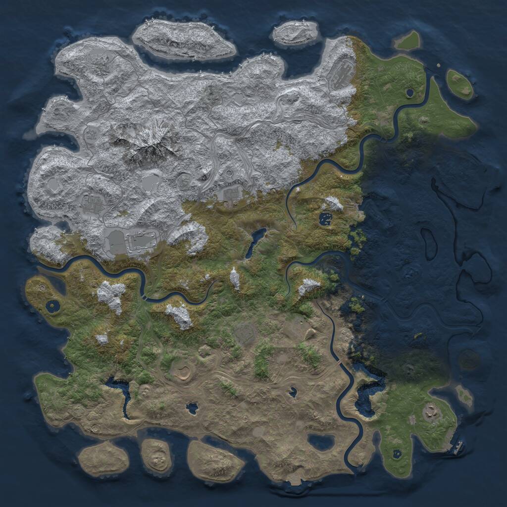 Rust Map: Procedural Map, Size: 5600, Seed: 78000, 17 Monuments