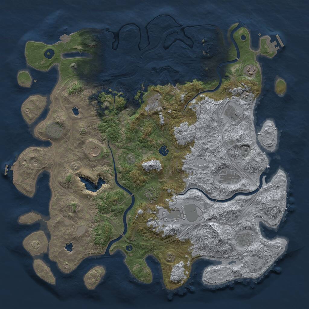 Rust Map: Procedural Map, Size: 4700, Seed: 609230781, 17 Monuments