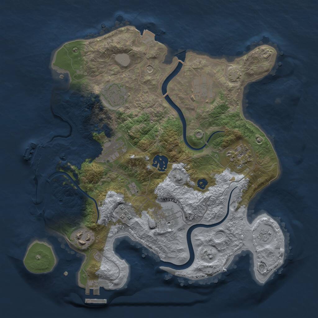 Rust Map: Procedural Map, Size: 3000, Seed: 666333, 14 Monuments