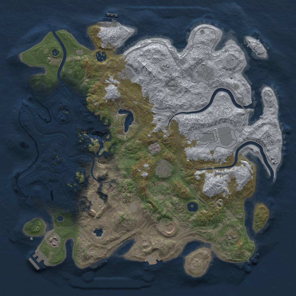 Rust Map: Procedural Map, Size: 4250, Seed: 1901531466, 16 Monuments
