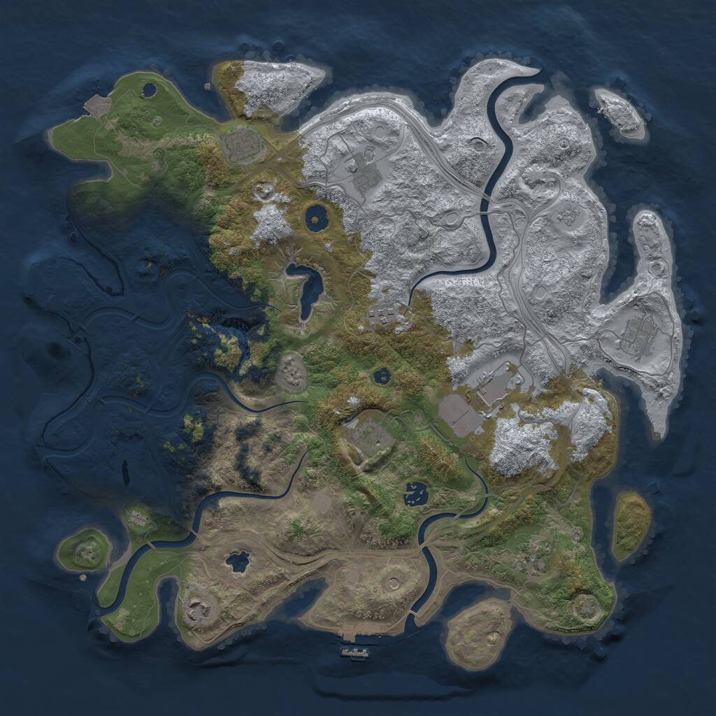 Rust Map: Procedural Map, Size: 4250, Seed: 1901531466, 15 Monuments
