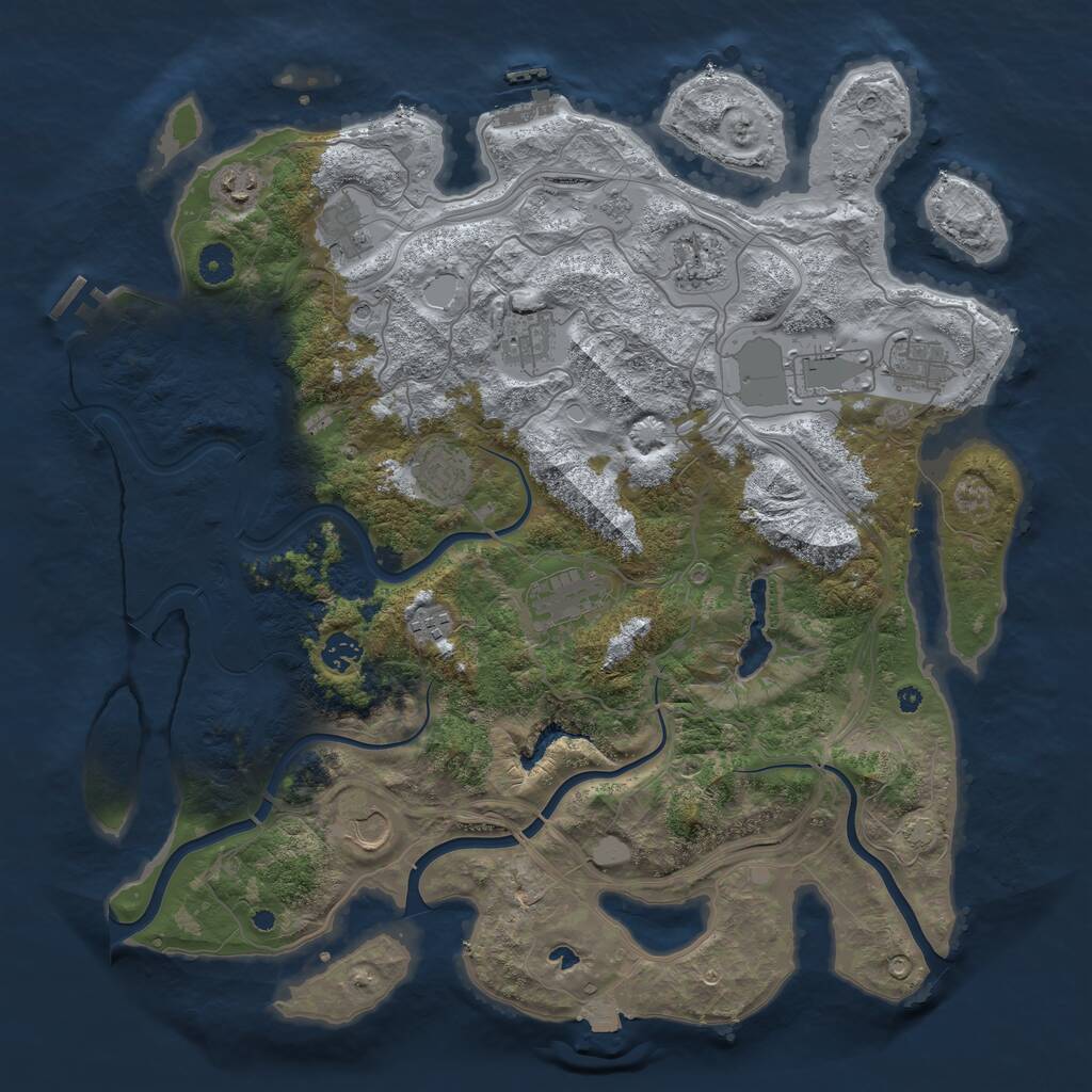 Rust Map: Procedural Map, Size: 4250, Seed: 134732, 17 Monuments