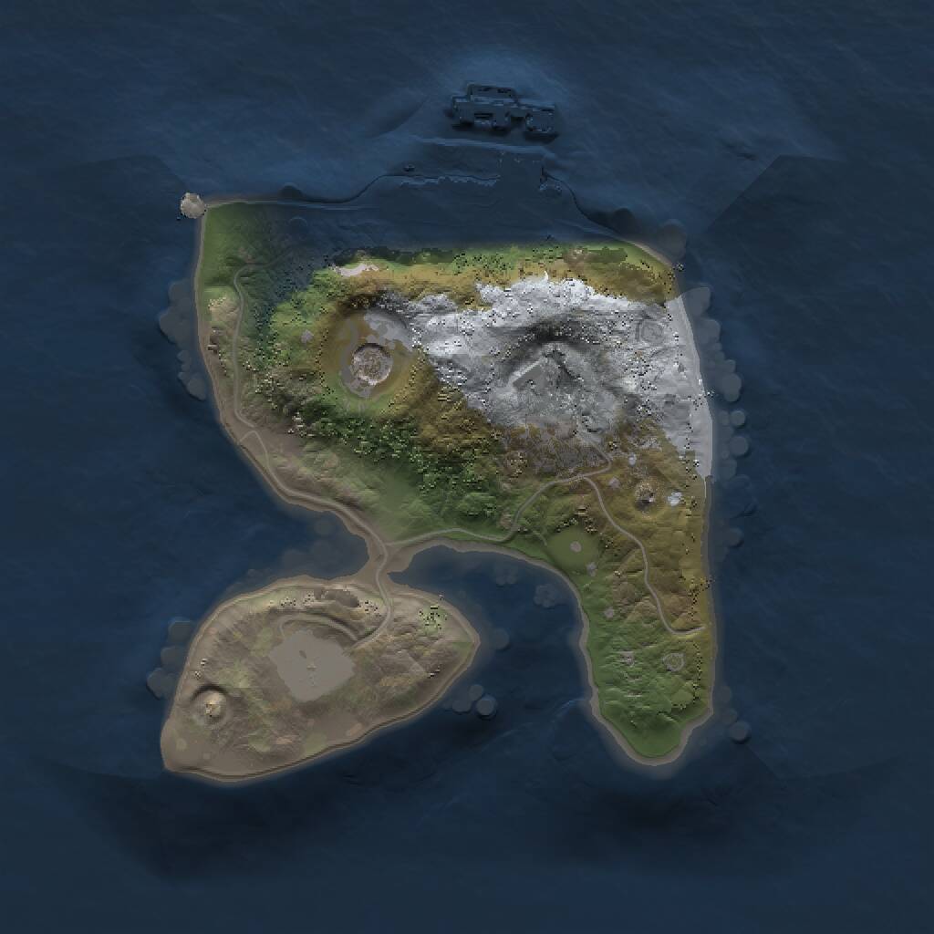 Rust Map: Procedural Map, Size: 1500, Seed: 1263978674, 3 Monuments