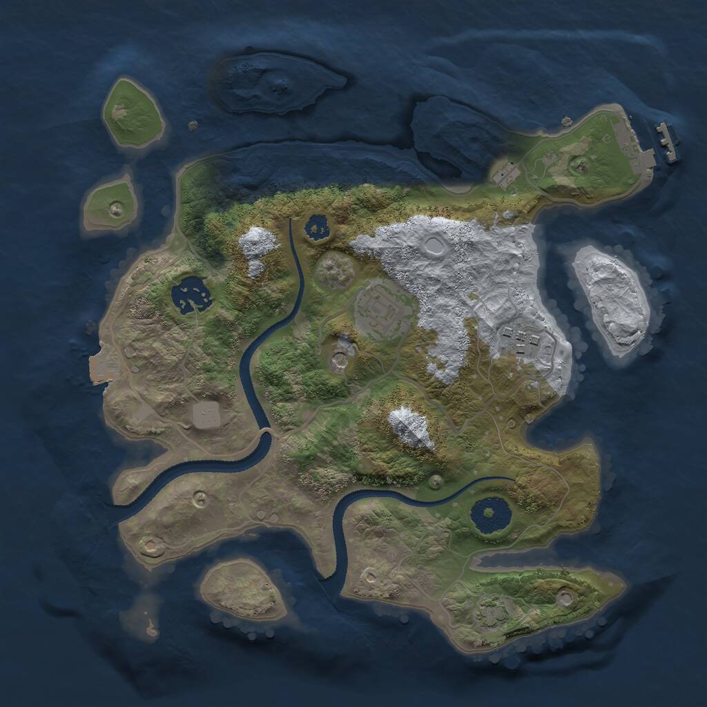 Rust Map: Procedural Map, Size: 2800, Seed: 229213996, 7 Monuments