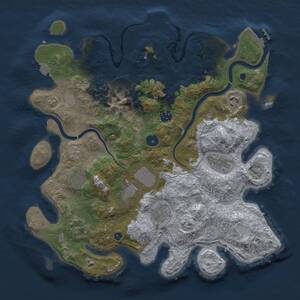 Thumbnail Rust Map: Procedural Map, Size: 3750, Seed: 3772652, 15 Monuments