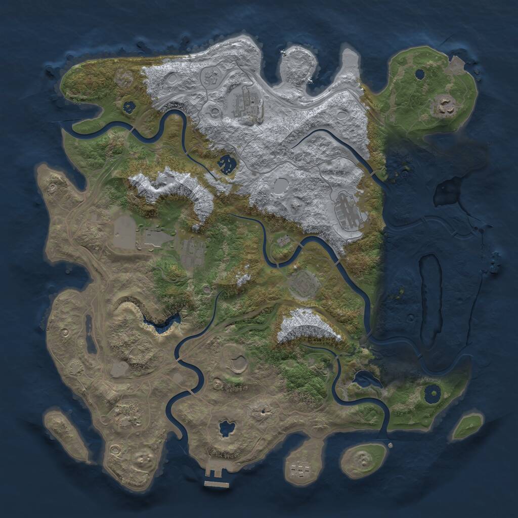 Rust Map: Procedural Map, Size: 4250, Seed: 1342958504, 16 Monuments