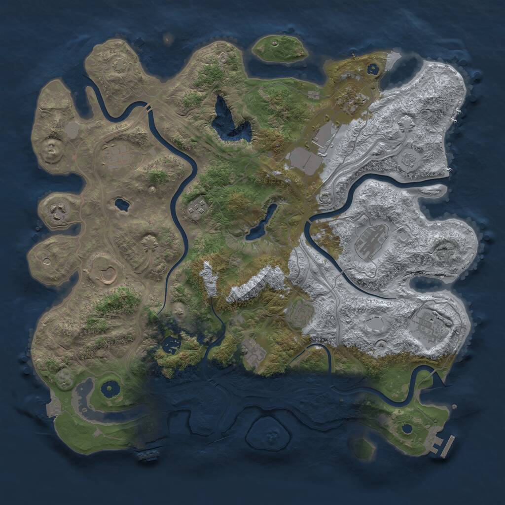 Rust Map: Procedural Map, Size: 4250, Seed: 19940219, 17 Monuments