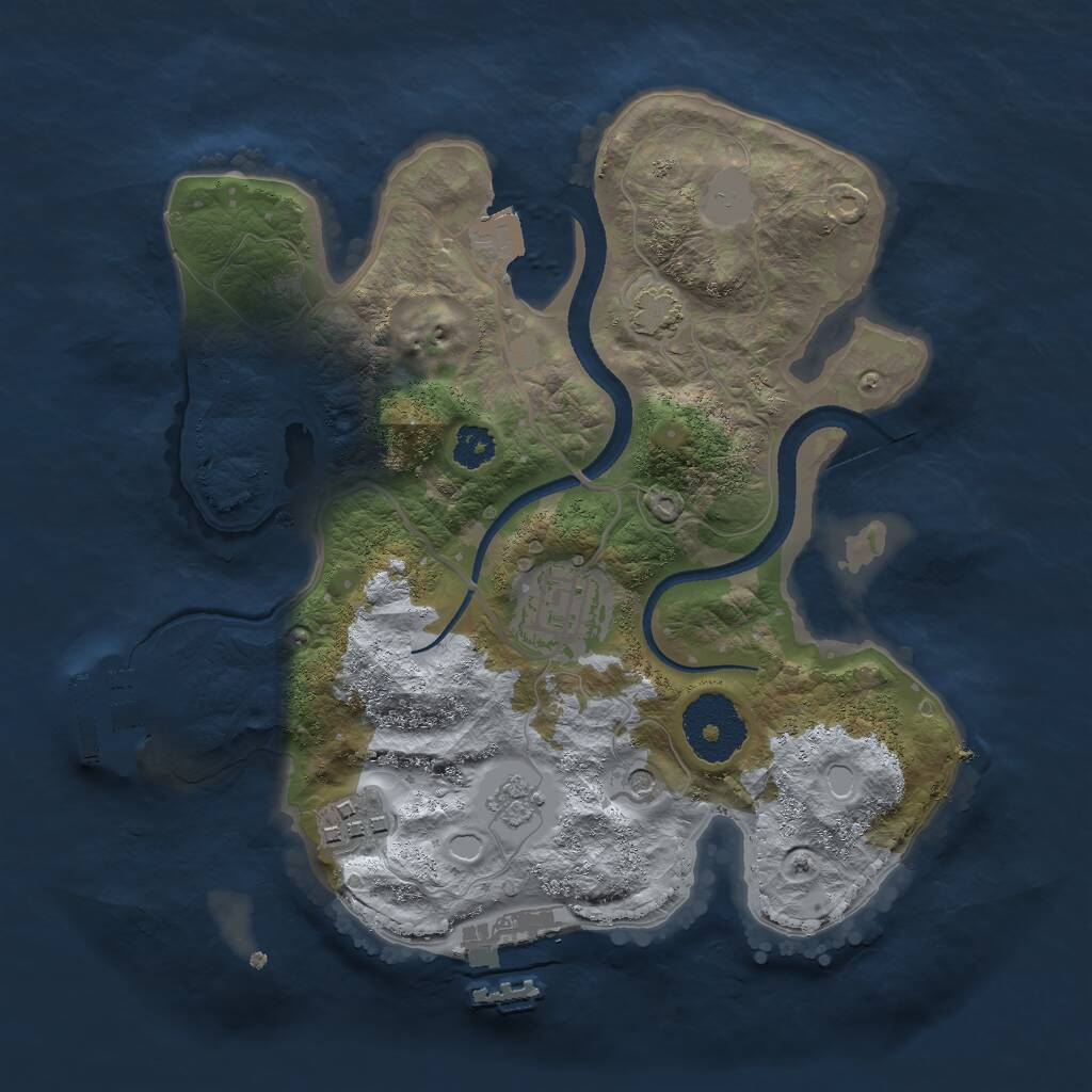 Rust Map: Procedural Map, Size: 2550, Seed: 859456763, 8 Monuments