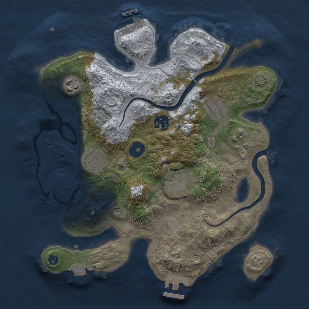 Rust Map: Procedural Map, Size: 3000, Seed: 863792, 11 Monuments