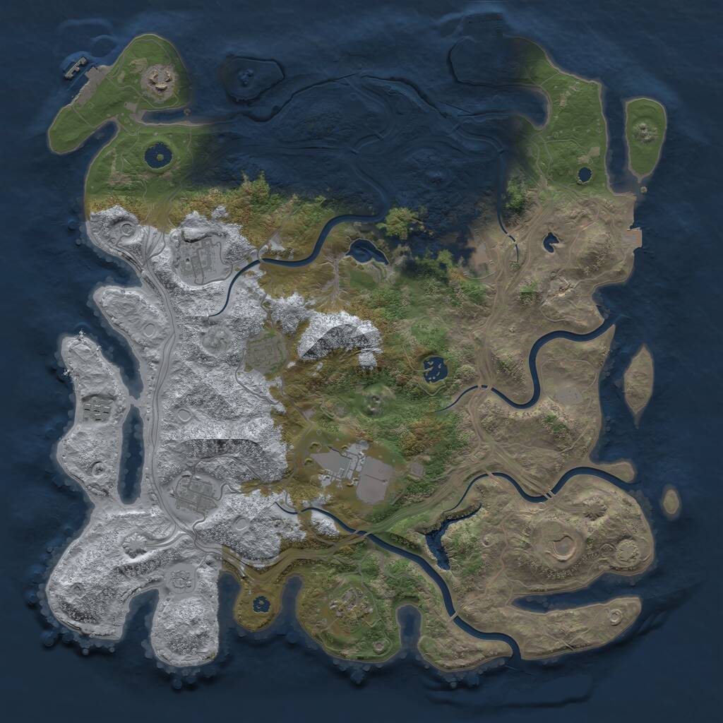 Rust Map: Procedural Map, Size: 4250, Seed: 1699138539, 16 Monuments