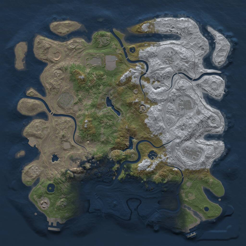 Rust Map: Procedural Map, Size: 4250, Seed: 165618, 16 Monuments