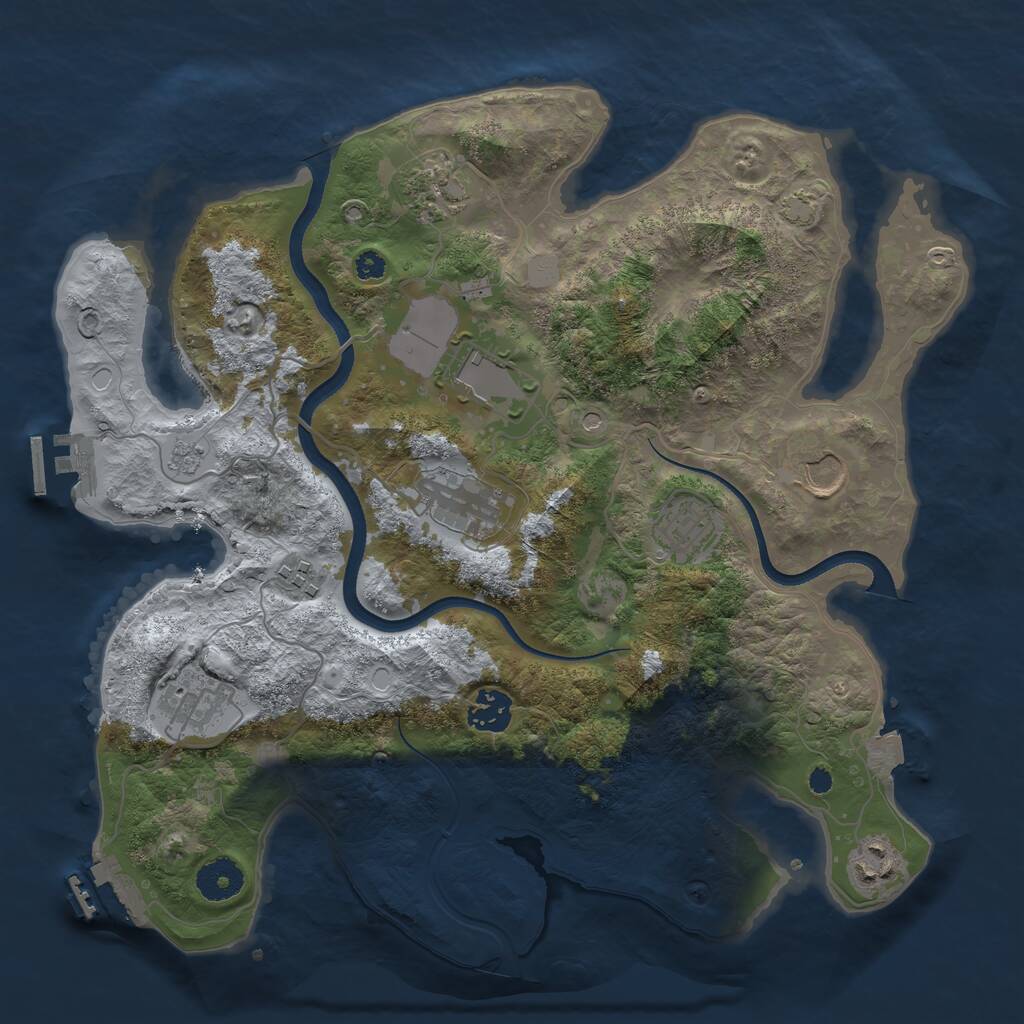 Rust Map: Procedural Map, Size: 3500, Seed: 1702267998, 15 Monuments